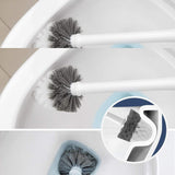 Premium Toilet Bowl Brush and Holder with Solid Handle and Durable Bristle White