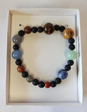 Planetary Gemstomes Bracelet Universe Galaxy Natural Stone Unique Gift - Style 1