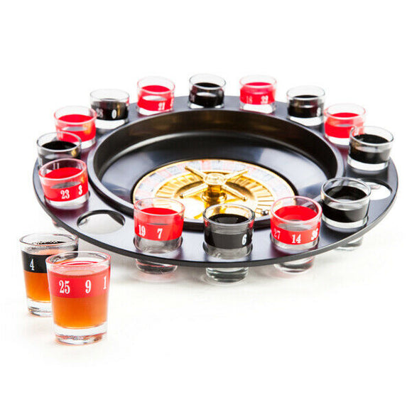 Shot Glass Roulette Spinning Wheel Casino Drinking Game Set Spinner Table Party