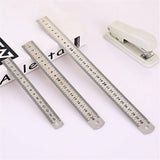 3pcs Metal Ruler Stainless Steel Double Sided 15/20/30cm Precision School Office