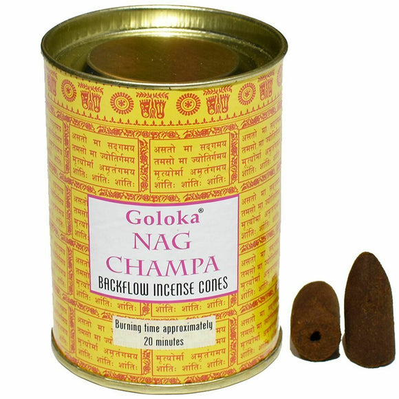 Goloka Nag Champa 24 Backflow Incense Cones