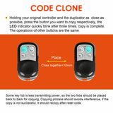 2x Universal Garage Door Gate Car Remote Control 433mhz Key Ring Fob Clone