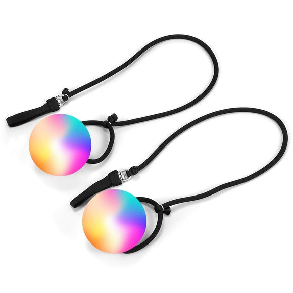 Pair of LED Poi Balls Multi Coloured Light up Ball Belly Dance Party Festival