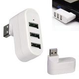 3 Port USB HUB Distribution Splitter Adapter Super Speed Data Hub Laptop - White