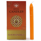 Pack of 10 Candle Good Energy Green Tree Candles Rituals Spells - Orange