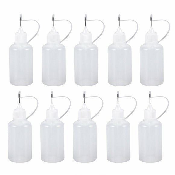 10PCS 30ml Needle Tip Applicator Bottle Clear Glue Dropper Dispenser Bottle Tool