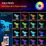 1x 3D Acrylic LED Dinosaur Night Light 16 Colors Lighting Table Bedside Lamp W/ Remote Control