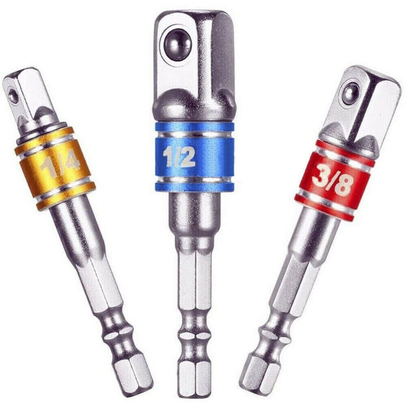 Socket Adaptor Set Driver Hex Shank Drill Bits 1/2