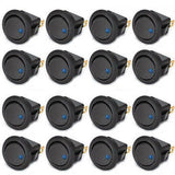10x Blue Light LED 12V Car Boat Truck Round Rocker Toggle ON/OFF Round Switch