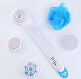 Electric Bath Shower Brush Spinning Spa Body Back Massage Cleaning with 5 Heads