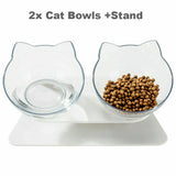 Double Elevated Pet Bowl Feeder Cat Dog Food Raised Lifted Stand Bowls