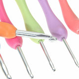 8x Sewing Tool Crochet Hooks Kit Yarn Knitting Needles Ergonomic Grip Set DIY