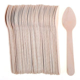 150x Eco Wooden  Teaspoons  Biodegradable Naturural Eco Friendly Food Mini Spoon