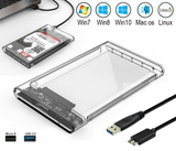Transparent 2.5 inch USB 3.0 External Hard Drive HDD Enclosure Case SATA