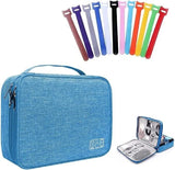 Universal Electronics Organiser Travel Bag Cable Organiser Accessories - Sky