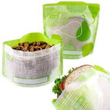 Set of 4 Reusable Snack & School Sandwich Pouches Reusable Lunch Bag Pear Linen