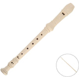 Soprano Recorder German Style 8 Hole Ivory Descant 3 Piece ABS Resin Clean Rod
