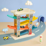 Colourful Top Bright Toy Car Toddler Educational Race Track with 4 Mini Cars