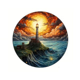 Lighthouse Suncatcher Acrylic Window Colorful Hanging Home Decor 15cm- Style 03