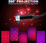 Atmosphere USB Roof Car Star Ceiling Lamp Night Lights LED Sky Laser - Red