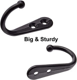 10X Hooks Wall Hanger Mounted Coat Hat Clothes Robe Holder Rack Closet Hook Blk