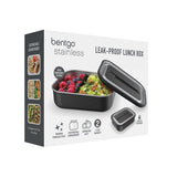 Bentgo Stainless Steel Leak-Proof Lunch Box Food Container 1200ml Carbon Black