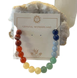 1pc 7 Chakras Crystal Beads Bracelet 8mm Gemstone Healing