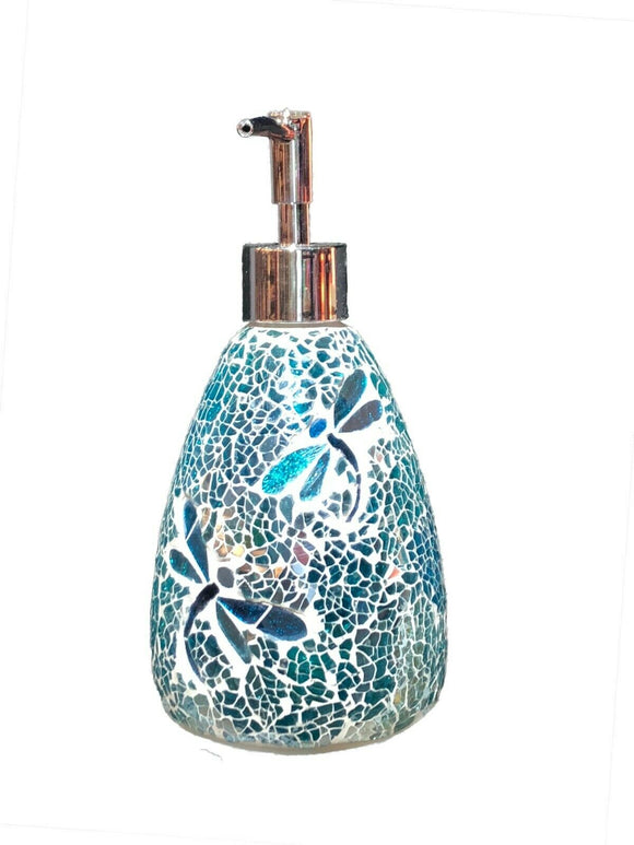Dragonfly Glass Mosaic Pump Soap Dispenser
