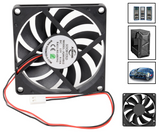 2x Black DC 12V Brushless Silent Computer PC Case Cooling Cooler Fans 80x80x10mm