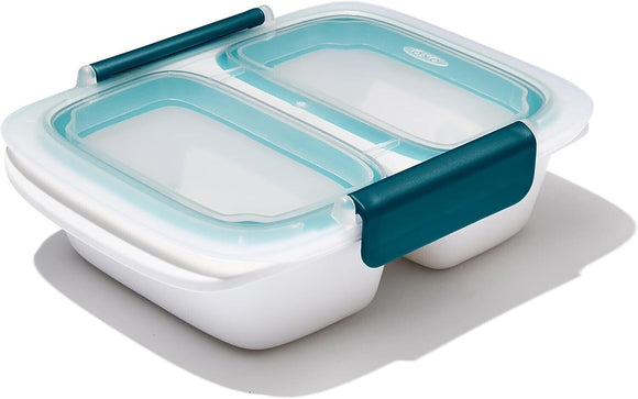 OXO Good Grips Prep & Go Divided Container 0.4 Litre  2 Cups 19x 15x6cm White