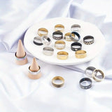 20Pcs Fashion Stainless Steel Heart Rhinestone Band Rings Women Men Mix