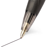 4x BIC Atlantis Retractable Ballpoint Original Medium Black Rubber Grip Ink Set