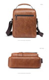 WEIXIER Crossbody Bag Men'S Shoulder Bag Vintage Leather Vertical - Dark Brown