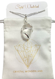 Infinity Loop Crystal Tumbled Clear Quartz Pendant Silver Healing Natural