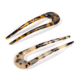 2Pcs U-Shape Hair Clips Stick Tortoise Shell Hairstyle Hair Pin Hair Accessories