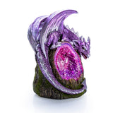 Magical Metallic Purple Dragon Crystal Tree LED Backflow Incense Burner Decor