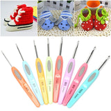 8x Crochet Hooks Sewing Tool Kit Yarn Knitting Needles Ergonomic Grip Set