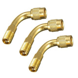2x 90 Degree Brass Air Tyre Valve Extension Adaptor Car Tire Stem Extender Tools