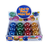 4x  Ball Foil Light Up Ball Kids Glitter Light Novelty 6.5cm