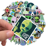 50pcs E.T UFO Alien Vinyl Decal Stickers Mix Laptop Waterproof Phone Book P2