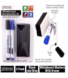 2x Set Whiteboard Marker Kit with eraser Bullet and Bullet Tip Pen