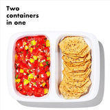 OXO Good Grips Prep & Go Divided Container 0.4 Litre  2 Cups 19x 15x6cm White