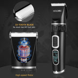 Pet Grooming Clipper Dog 3-Speed Low Noise Rechargeable Cordless Black Silver