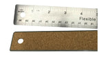 Ruler 30cm Stainless Steel Cork Backing Classic Non-slip Metric Imperial 3 pcs