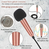 Mini Microphone Portable Vocal Instrument Mic for Mobile Phone Laptop -Rose Red