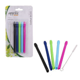 Set Appetito Silicone Cocktail Straws with Brush 5pcs