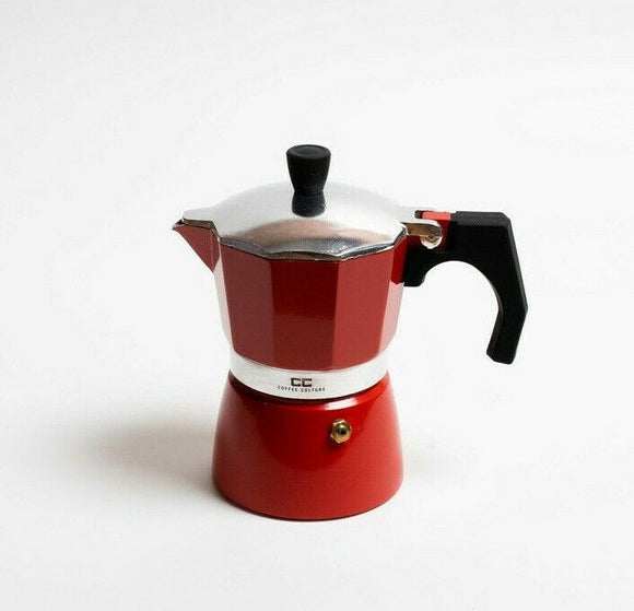 Coffee Culture Italian Stove Top Coffee Espresso Maker Percolator 6 Cup Red
