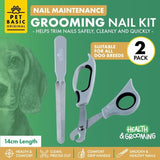 1x Pet Grooming Nail Kit Nail Scissors & Nail File Grey Scissors Tool