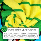 1x Summer Splash Kids Small Hooded Poncho Beach Towel - Crocodile
