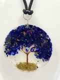 Blue Sandstone Tree of Life Orgonite Orgone Crystal Pendant Energy Healing EMF